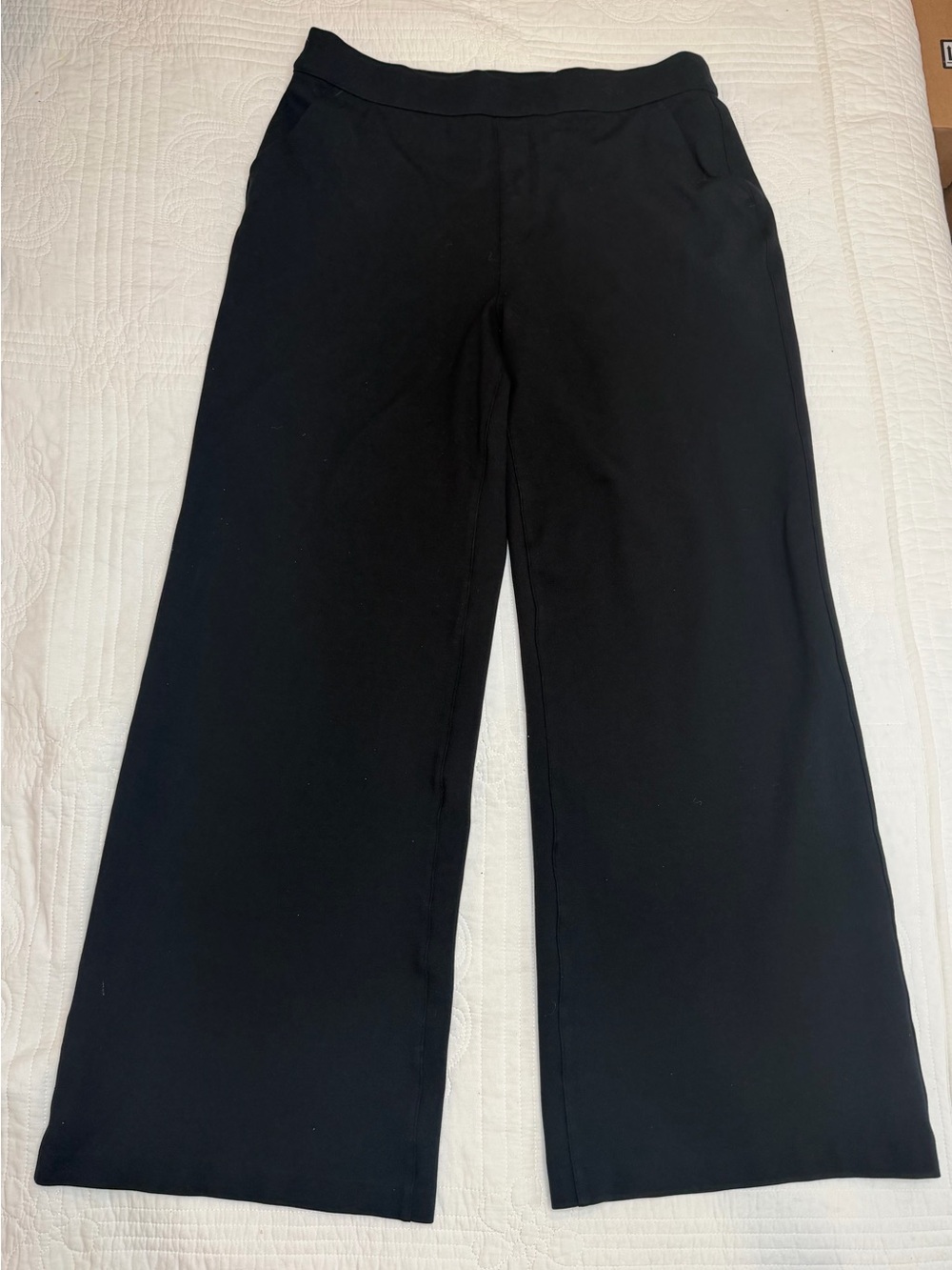 SPANX SPANXsupersmooth PerfectFit Ponte Wide Leg Pants In Black Sz XL